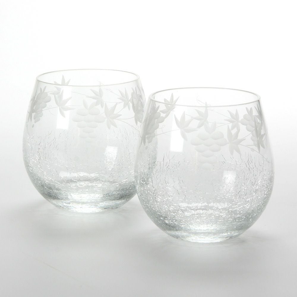 【伝統工芸】田島硝子 はな雪 ワインタンブラー ペア TG05-006-2