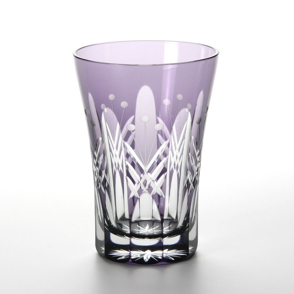 【伝統工芸】田島硝子 江戸切子 映見玉矢来 タンブラー パープル TG05-15-1V