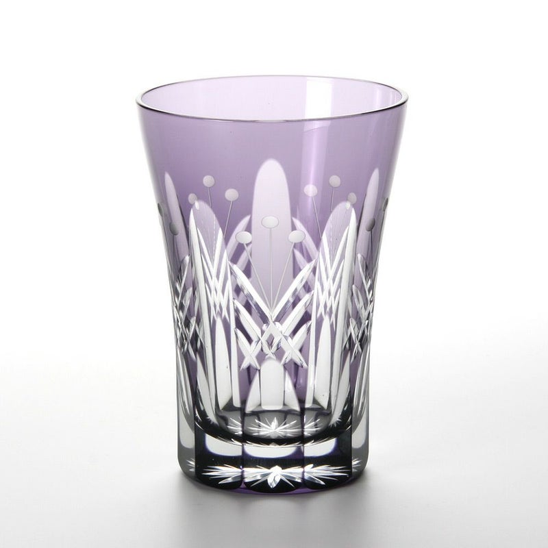 【伝統工芸】田島硝子 江戸切子 映見玉矢来 タンブラー パープル TG05-15-1V