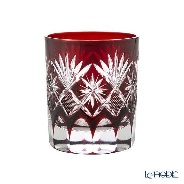 【伝統工芸】田島硝子 江戸切子 星切子 オールド 赤 280ml TG98-103-1R