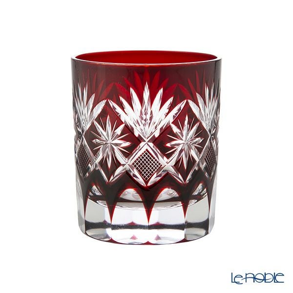 【伝統工芸】田島硝子 江戸切子 星切子 オールド 赤 280ml TG98-103-1R