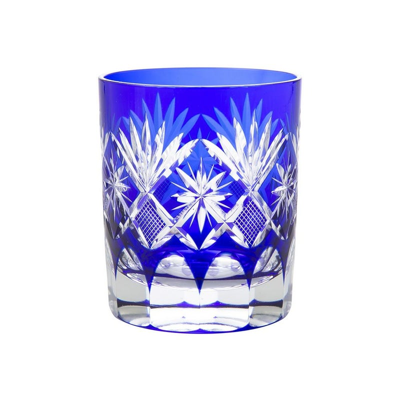 【伝統工芸】田島硝子 江戸切子 星切子 オールド 瑠璃（ブルー） 280ml TG98-103-1B