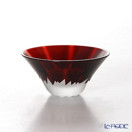 【伝統工芸】田島硝子 富士山祝盃 赤富士 TG13-013-1R 木箱入
