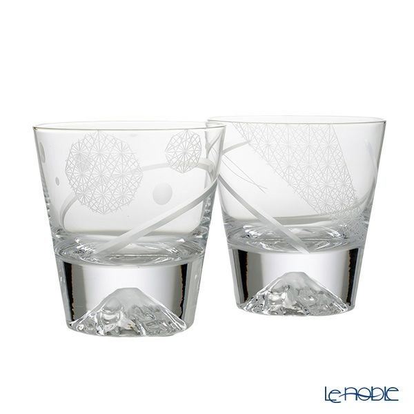 【伝統工芸】田島硝子 富士山プレミアムグラス ロックグラス 270ml 颯 はやて ＆ 灯 あかり ペア TG20-015-RP12