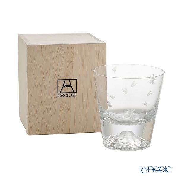 【伝統工芸】田島硝子 富士山グラス ロックグラス 270ml 桜切子 桜風呂敷包み TG16-015-RS