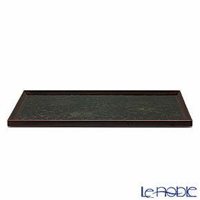 【伝統工芸】輪島塗 菊唐草沈金 点心盆（長方形）