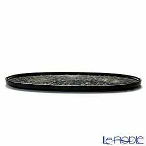 【伝統工芸】輪島塗 菊唐草沈金 茶受盆（オーバル）