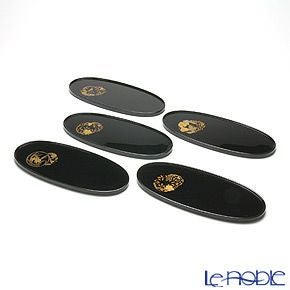 【伝統工芸】輪島塗 花の丸蒔絵 茶受盆 5枚組み（5柄）