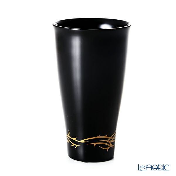 【伝統工芸】輪島塗 ビアカップ トライバル 黒 蒔絵師：松田良輝（号 良輝）
