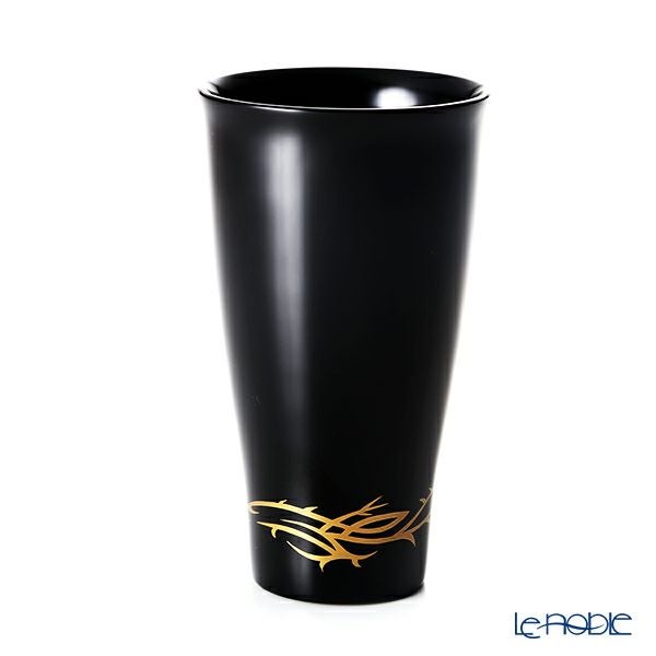 【伝統工芸】輪島塗 ビアカップ トライバル 黒 蒔絵師：松田良輝（号 良輝）