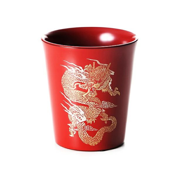 【伝統工芸】輪島塗 沈金 フリーカップ 龍 赤 沈金師：前古考人