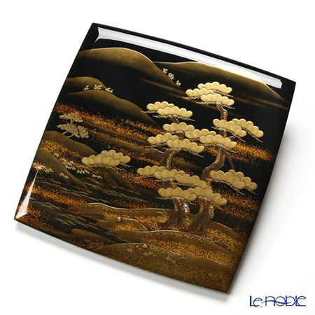 【伝統工芸】輪島塗 山水蒔絵 三段重 盆付