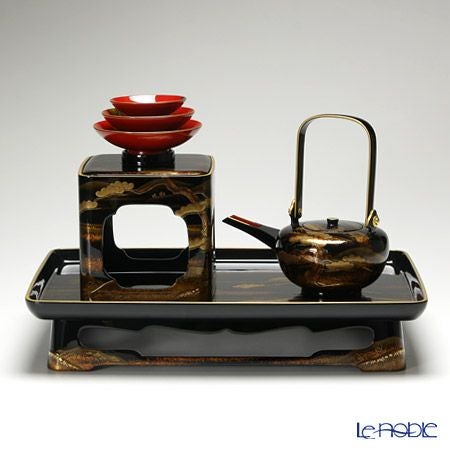 【伝統工芸】輪島塗 山水蒔絵 三ツ組 屠蘇（とそ）器