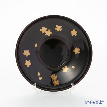 【伝統工芸】輪島塗 茶托 5客揃 小花 坂口政昭氏作