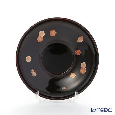 【伝統工芸】輪島塗 茶托 5客揃 小花 坂口政昭氏作