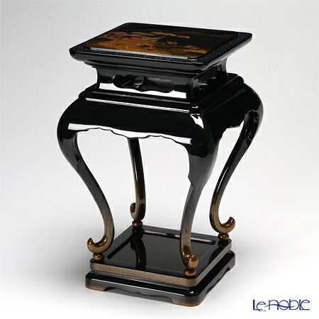 【伝統工芸】輪島塗 高卓 花鳥の図 山下満氏作