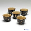 【伝統工芸】輪島塗 湯呑 5客揃小花 坂口政昭氏作