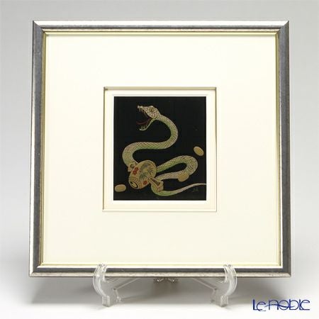 【伝統工芸】輪島塗 漆芸額 干支 巳（へび） 蒔絵師 坂口政昭氏作