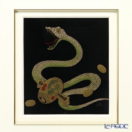 【伝統工芸】輪島塗 漆芸額 干支 巳（へび） 蒔絵師 坂口政昭氏作