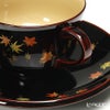 【伝統工芸】輪島塗 コーヒーカップ＆ソーサー＆スプーン 小花 紅葉 坂口政昭氏作