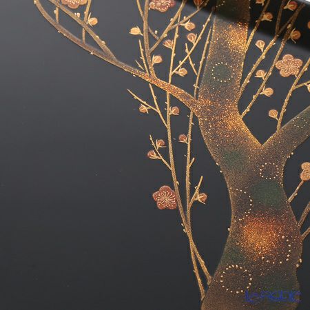 【伝統工芸】輪島塗 点心盆 紅白梅 1組（2枚） 稲舟