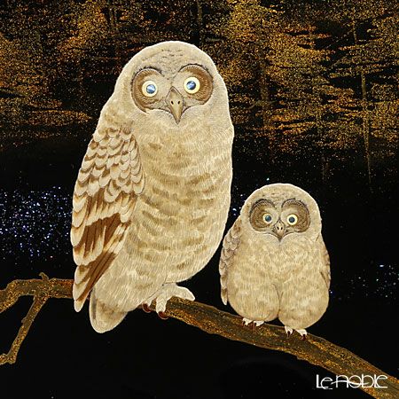 【伝統工芸】輪島塗 飾皿 ふくろう 代田和哉氏作