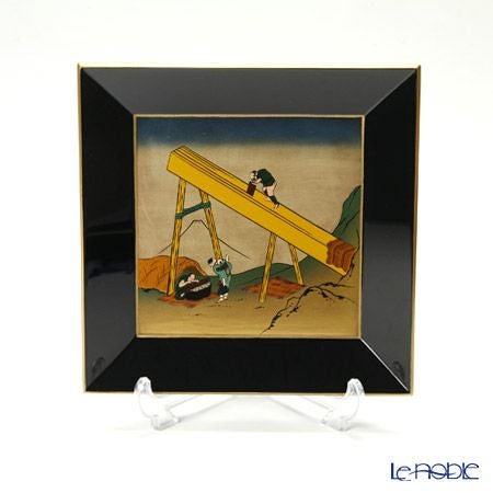 【伝統工芸】輪島塗 四方型銘々皿 富嶽三十六景5枚組 中島和彦氏作品