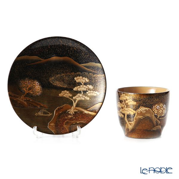 【伝統工芸】輪島塗 湯呑揃え 山水 桜 松田良輝氏作