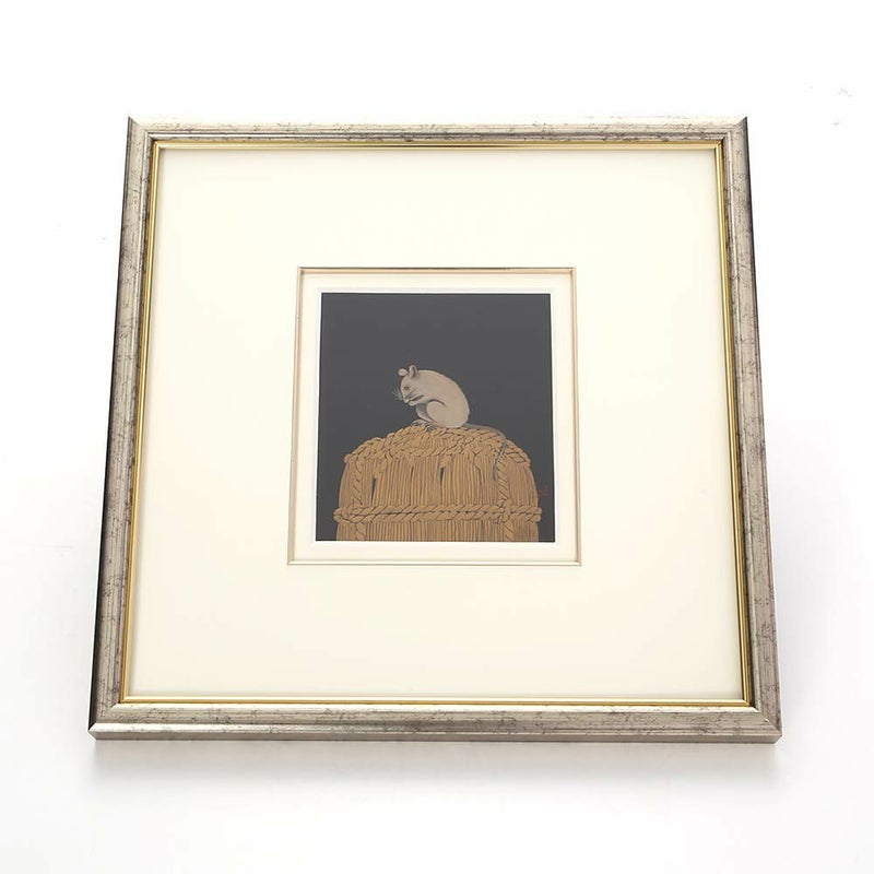 【伝統工芸】輪島塗 漆芸額 干支 子（ねずみ） 蒔絵師 坂口政昭氏作