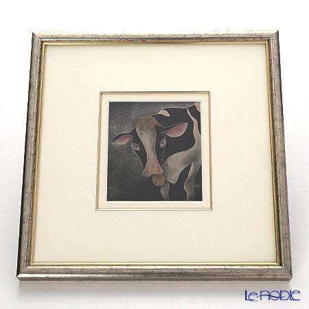 【伝統工芸】輪島塗 漆芸額 干支 丑（牛） 蒔絵師 坂口政昭氏作