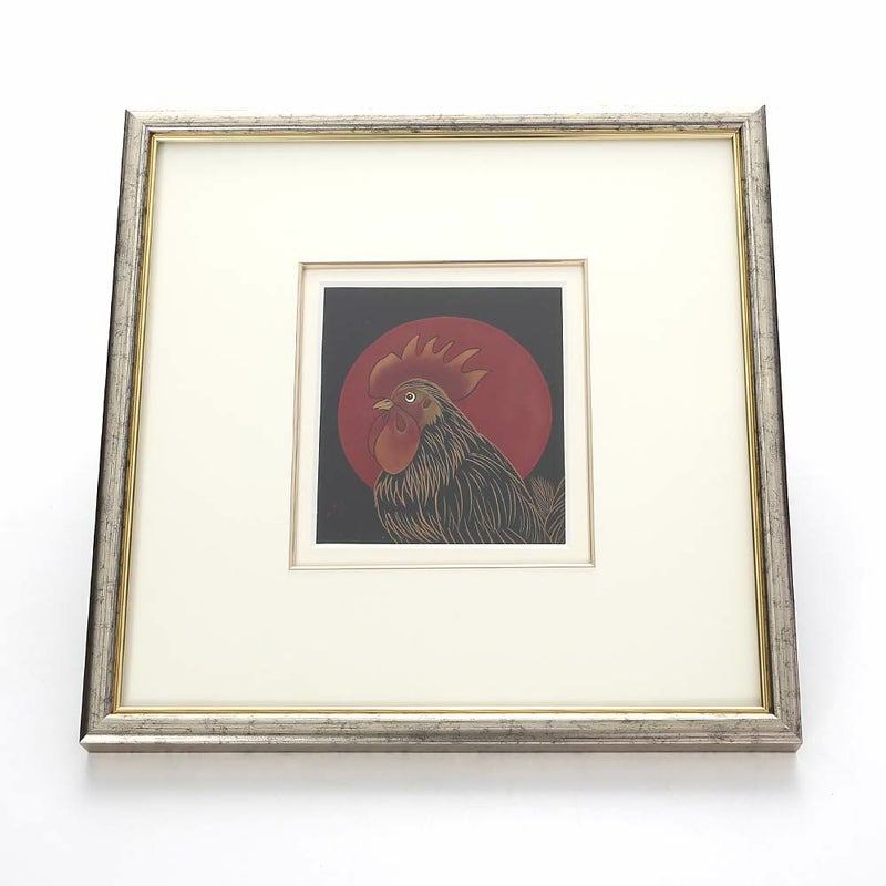 【伝統工芸】輪島塗 漆芸額 干支 酉（鳥） 蒔絵師 坂口政昭氏作