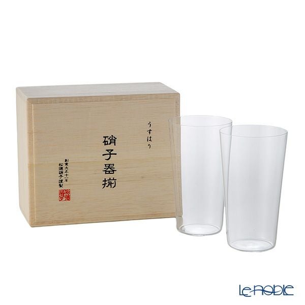 松徳硝子 うすはり タンブラー（M）260ml ペア 2741020【木箱入】