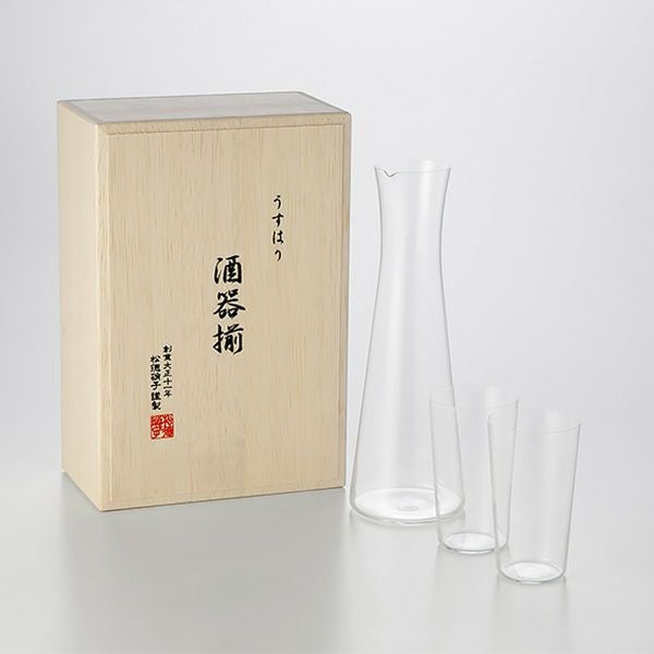 松徳硝子 うすはり 酒器揃 【木箱入】