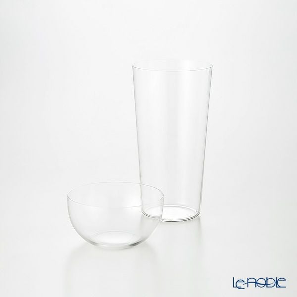 松徳硝子 うすはり 麦酒晩酌揃 タンブラー（L）375ml ＆ 柿ピー小鉢セット 【木箱入】