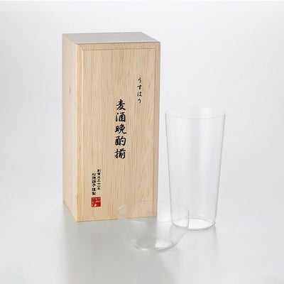 松徳硝子 うすはり 麦酒晩酌揃 タンブラー（L）375ml ＆ 柿ピー小鉢 