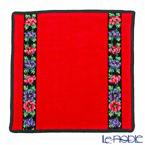 フェイラー ハンドタオル アネモネ ブラック レッド 30×30cm