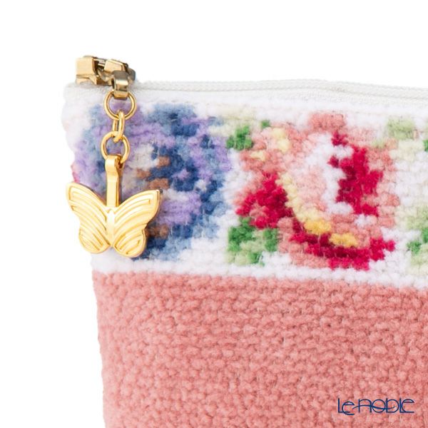 フェイラー コスメポーチ アイーダ ホワイト ピンク 18×9cm