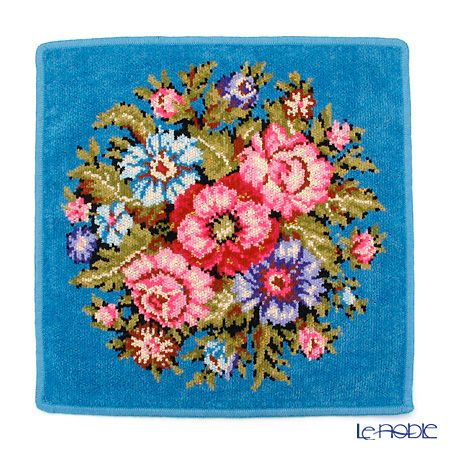 フェイラー ハンドタオル ヴィエンナ金糸入 ブルー 30×30cm