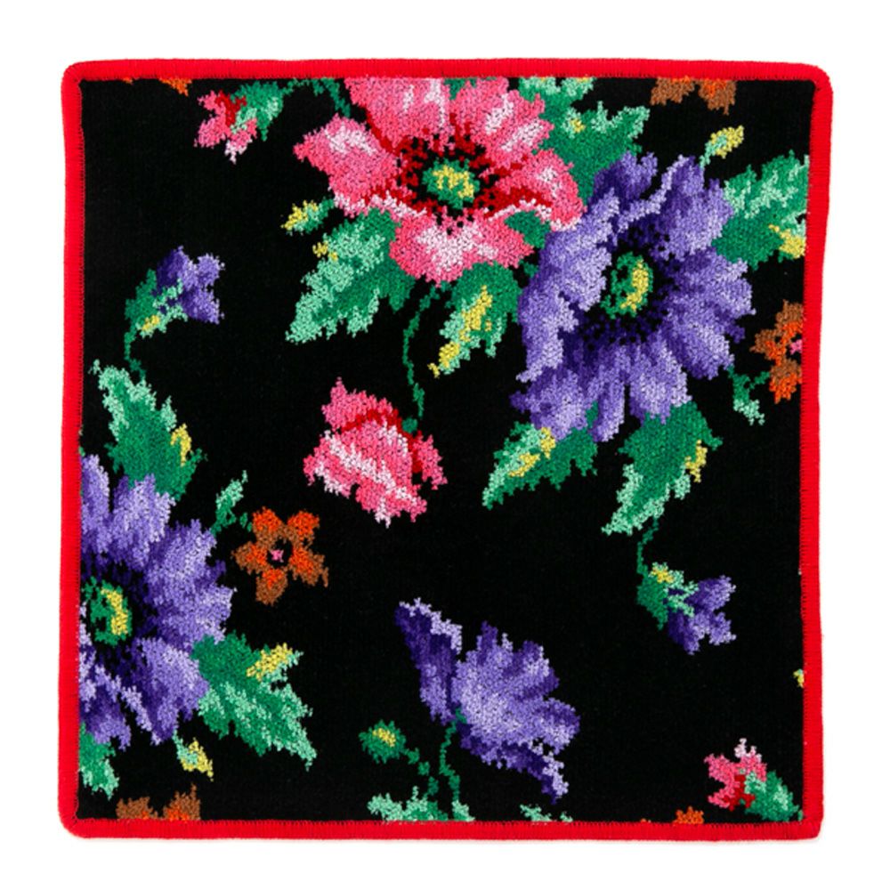 フェイラー ハンドタオル ポピー ブラック レッド 30×30cm【NEW】