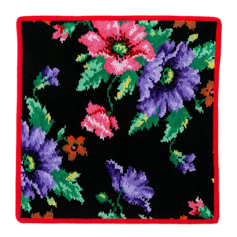 フェイラー ハンドタオル ポピー ブラック レッド 30×30cm【NEW】