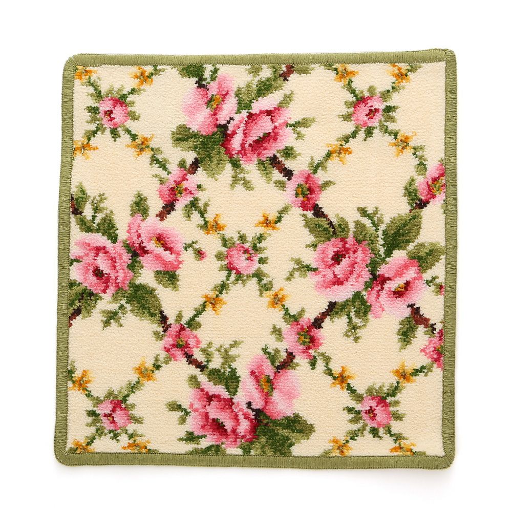 2511　フェイラー　マット　ホワイト　ローズ柄　新品 フェイラー ハンドタオル チェリー ピクニック シェル 25×25cm