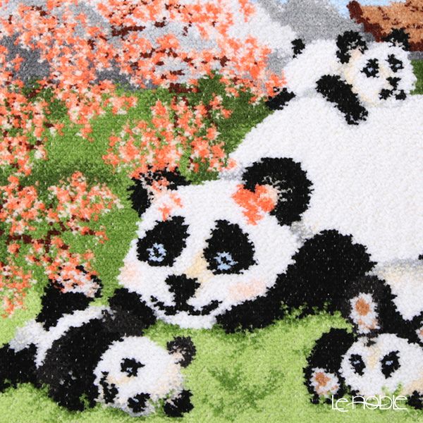 フェイラー ハンドタオル（ハンカチ） パンダの親子 アプリコット 25×25cm