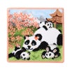 フェイラー ハンドタオル（ハンカチ） パンダの親子 アプリコット 25×25cm