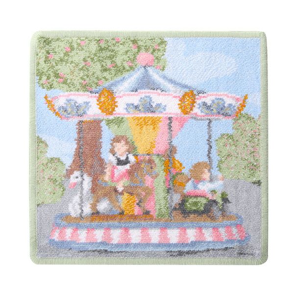 フェイラー ハンドタオル（ハンカチ） FUNFAIR 遊園地／メリーゴーランド ピスタチオ 25×25cm