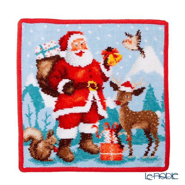 フェイラー ハンドタオル （ハンカチ） サンタとトナカイ レッド ウインター2024 レッド クリスマス 25×25cm