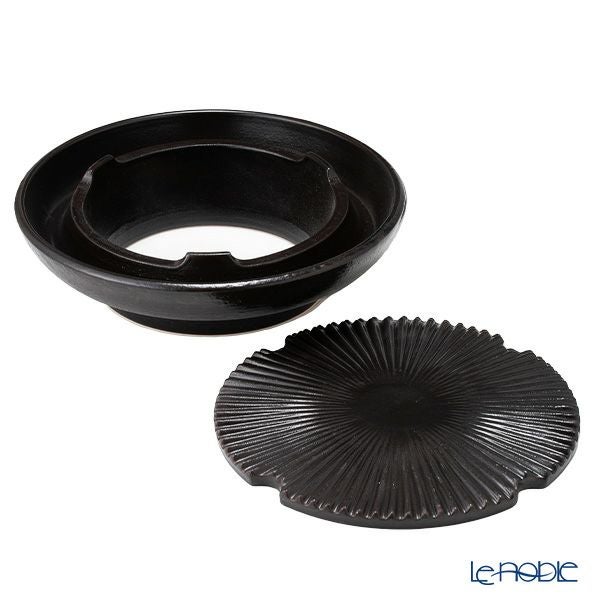 伊賀焼窯元 長谷園 ながたにえん 微煙陶炉／穴あき卓上グリル やきやきさん 大 3～5人用 496-AND-18【直火用】