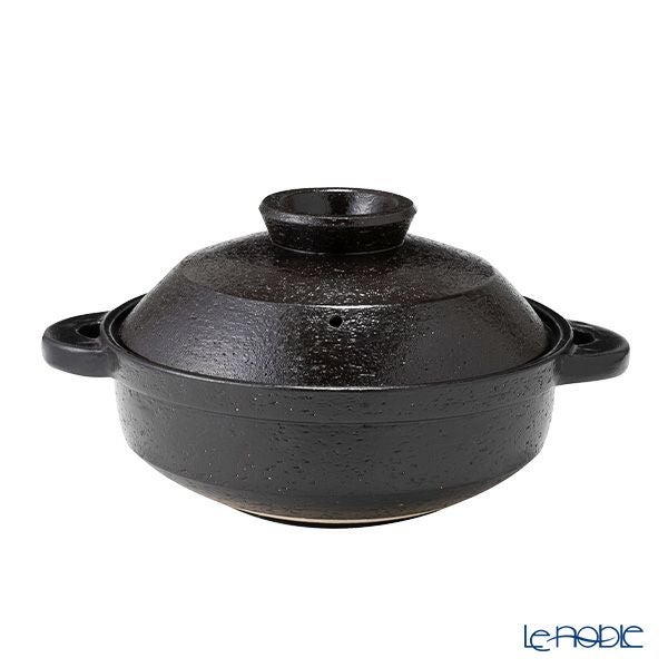 伊賀焼窯元 長谷園 ながたにえん 伊賀土鍋 ヘルシー蒸し鍋「優」黒釉 小（2-4人用）496-NNC-21 【IH・直火用】