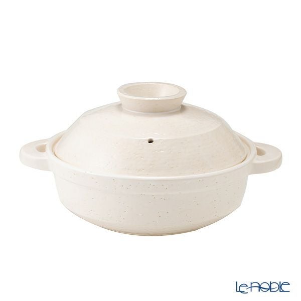 伊賀焼窯元 長谷園 ながたにえん 伊賀土鍋 ヘルシー蒸し鍋「優」白釉 小（2-4人用）496-NNC-22 【IH・直火用】