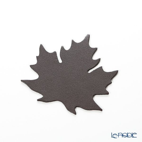 デリア（Deria） コースター リーフ 6枚セット ブラウン／レザーボード（リサイクルレザー） 9×9cm BRD70SC4