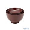 井助 漆器 応量器（応量椀） 入れ子椀 5点セット 朱 木紛加工品／漆塗り NC-544